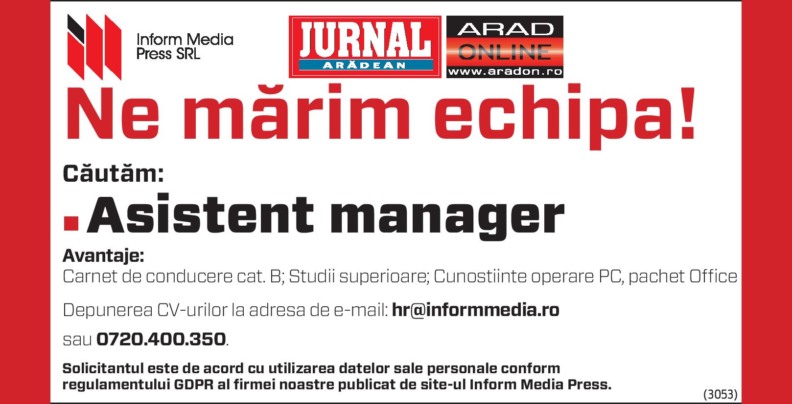 Inform Media Press SRL angajeaza