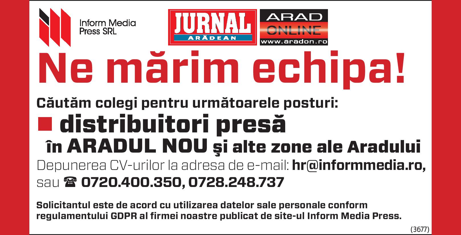 Inform Media Press SRL caută distribuitori de presă