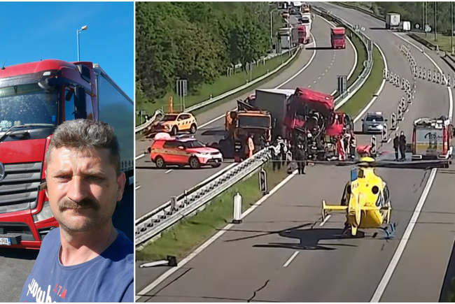 Șofer orădean de TIR, strivit într-un accident rutier, la granița dintre Cehia și Slovacia. Impactul a fost surprins de camerele de supraveghere