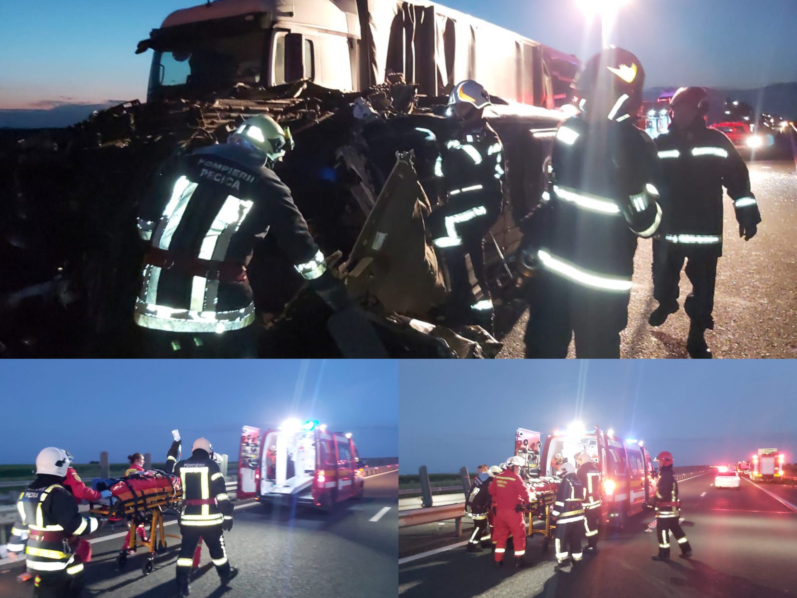 UPDATE. Accident cu 17 victime pe autostrada Arad-Nădlac. A fost activat Planul Roșu de Intervenție al județul Arad
