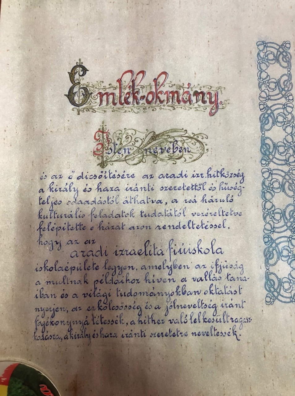 Document istoric găsit în pereţii unei clădiri din Arad