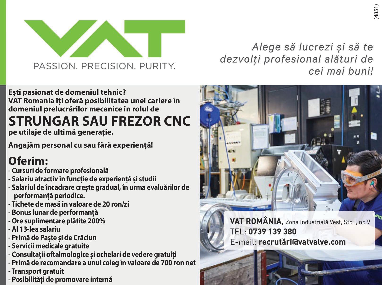 VAT România angajează