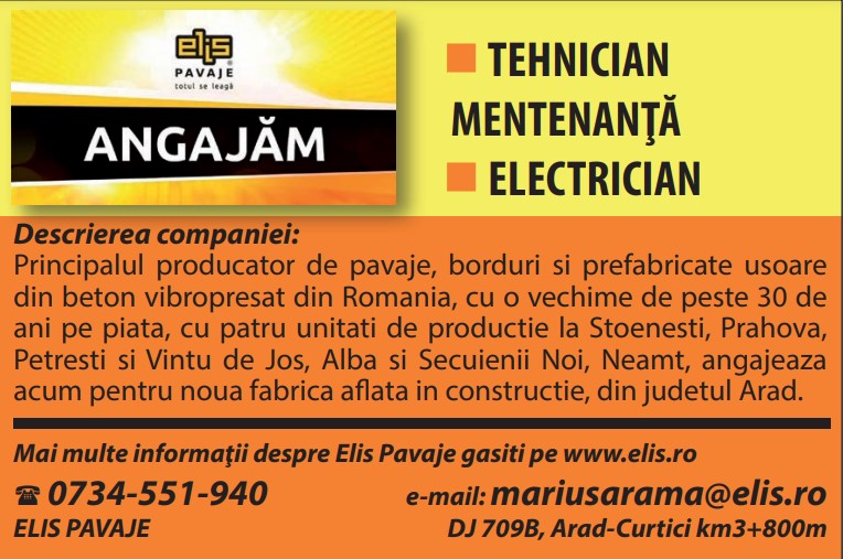 ELIS PAVAJE ANGAJEAZĂ: