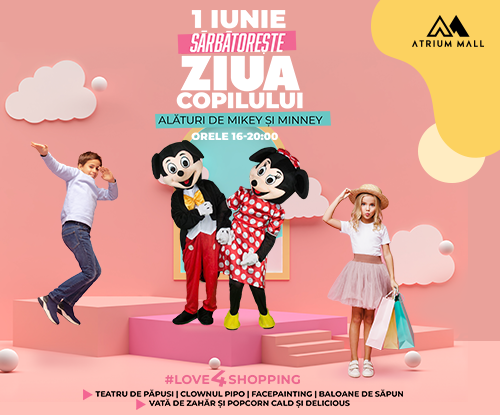 În Atrium Mall sărbătorim ZIUA COPILULUI cu Personaje faimoase, Teatru și multă veselie!