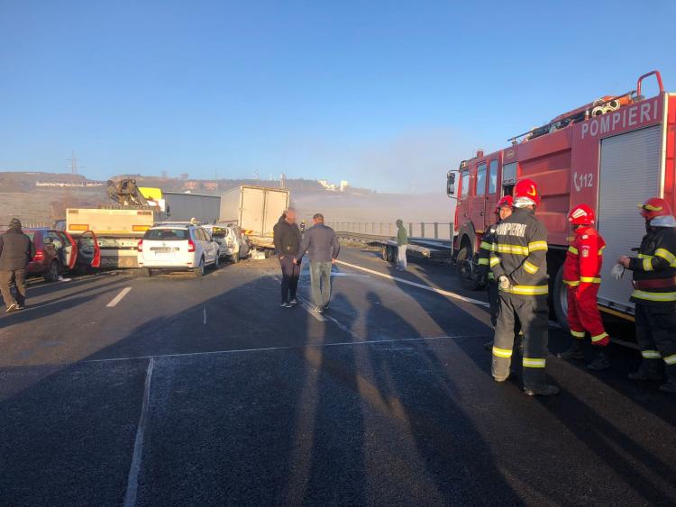 FOTO | Accident în lanț pe Autostrada A3, pe sensul de mers Turda-Borș