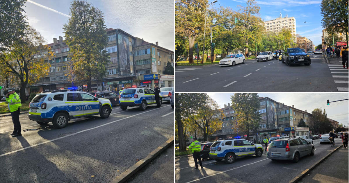UPDATE. Urmărire în plin centrul Aradului: poliţist lovit de o maşină