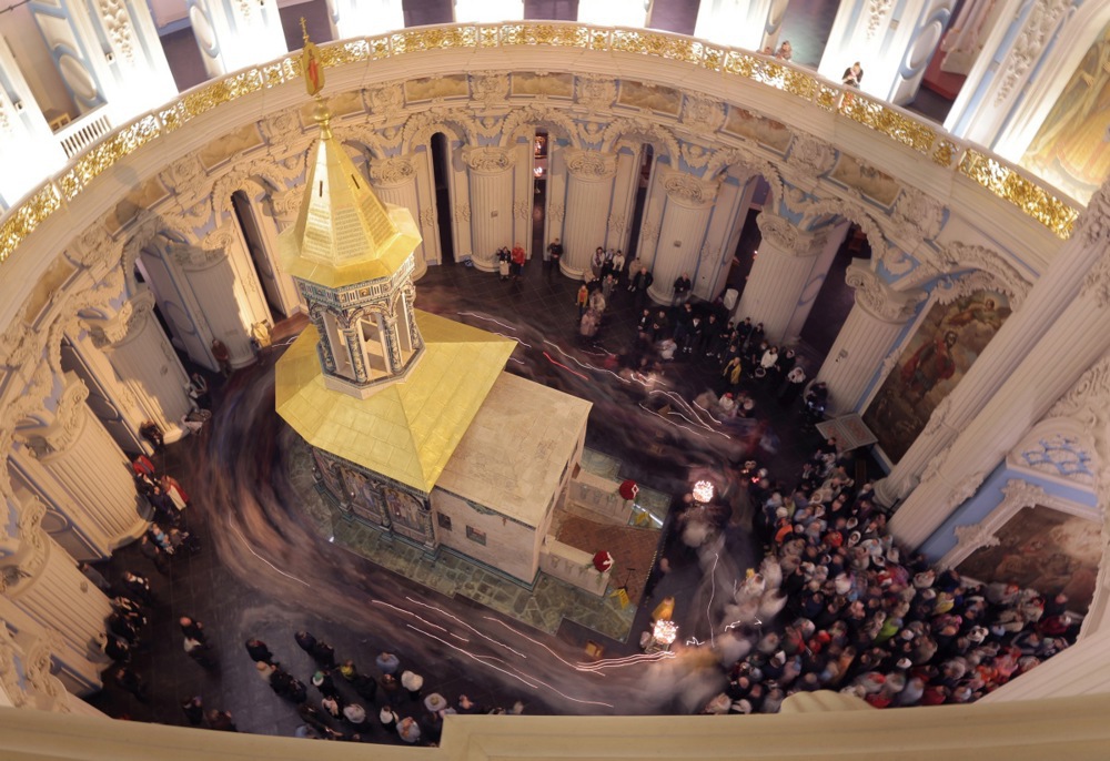 Orthodox Easter celebration at the New Jerusalem Monastery in Istra