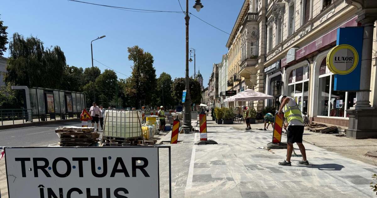 FOTO| A ajuns ultima tranșă de granit. Lucrările de pe Bulevard intră în linie dreaptă